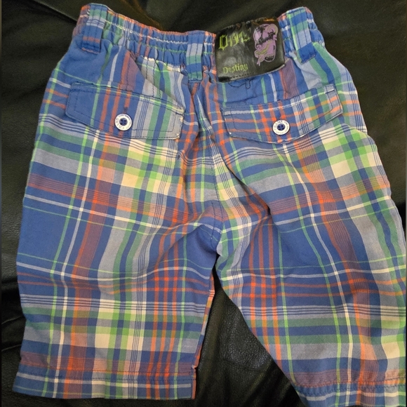 Chams Plaid Multicolor Boys Long Board Shorts Sz3t - Picture 5 of 7